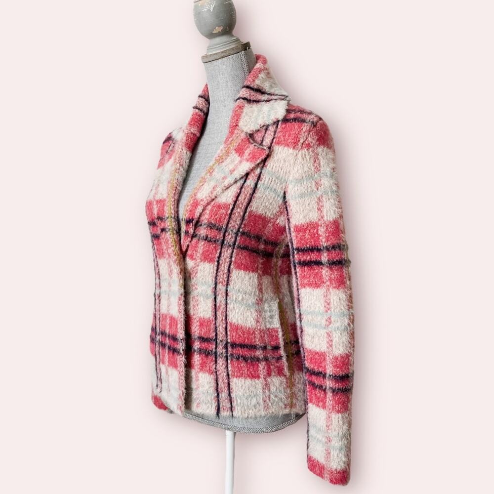 ANTHROPOLOGIE Maeve Aurelia Cozy Plaid Sweater Jacket Supper Soft - Picture 5 of 14